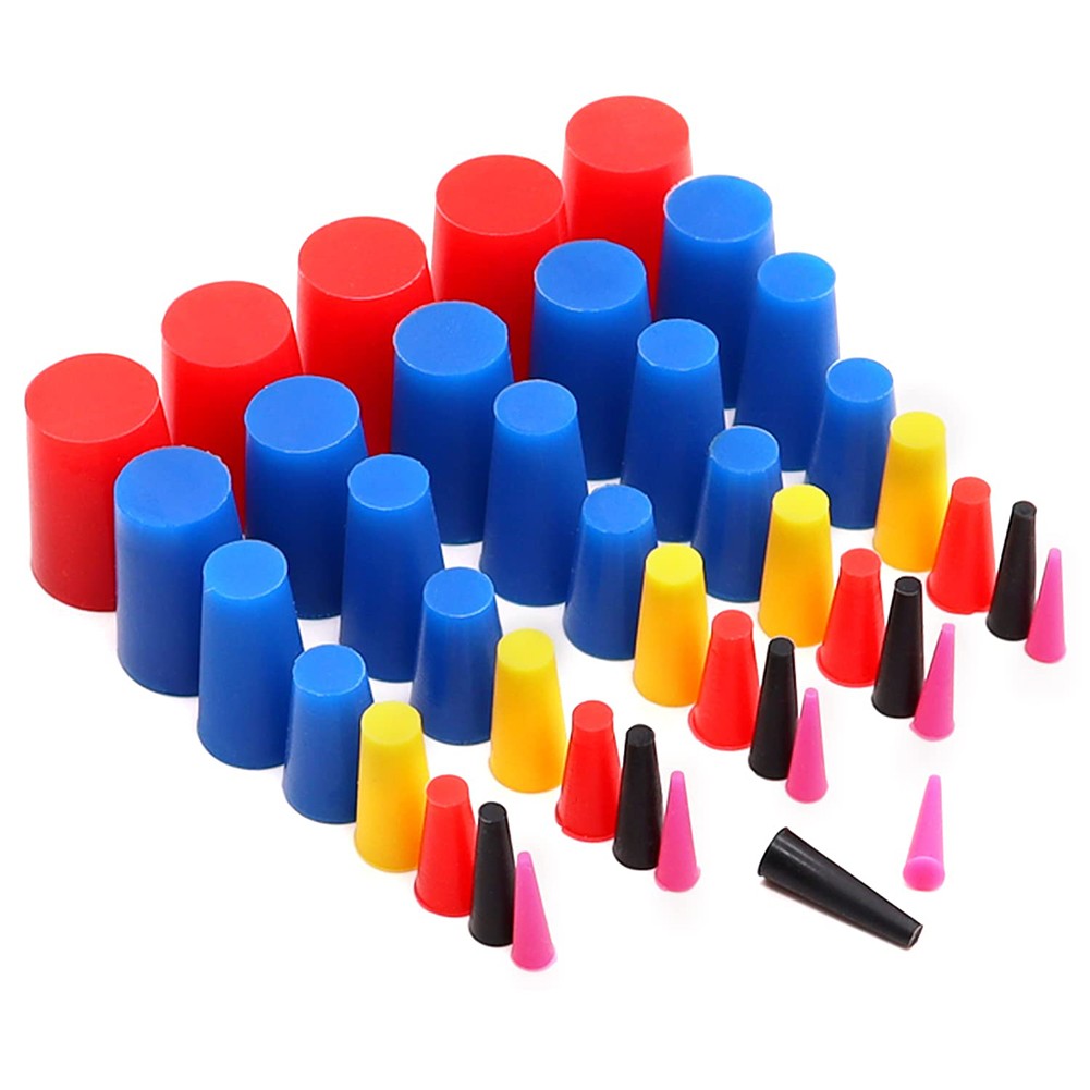 40 Pc 1 16 To 3 4 High Temp Silicone Rubber Tapered Plug Kit For 