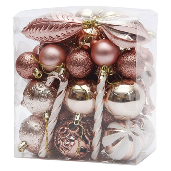40 Pc Christmas Ball Bauble Ornament Glittering Christmas Indoor Outdoor Hanging Decoration Holiday Party Wedding Halloween Thanksgiving Valentine's Day Decor
