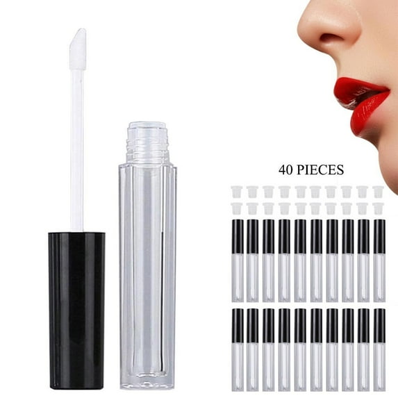 40 Pc Empty Lip Gloss Containers 10ML Refillable Tube Lip Balm Lipstick Sample