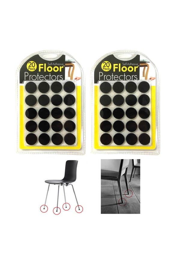 40 Pc Furniture Felt Pads Mini Self Adhesive Shape Floor Scratch Protector Black