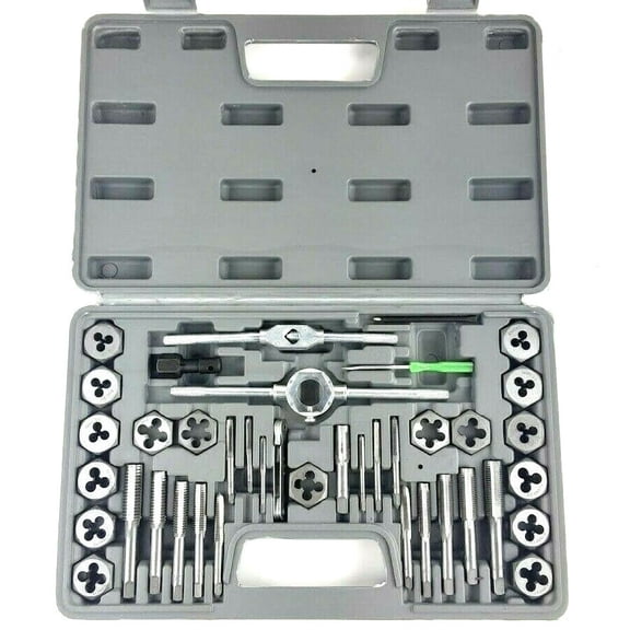 40 Pc SAE Tap & Die Set Bolt Screw Extractor/Puller Hexagonal Outer Kit Removal