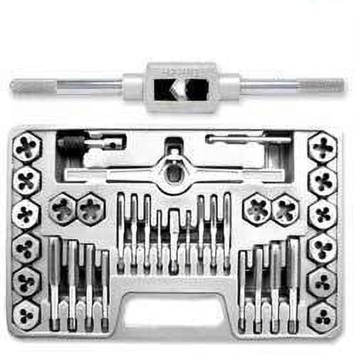 40 Pc Tap and Die Tool Set in Metric Size - Professional Quality, Big Kit