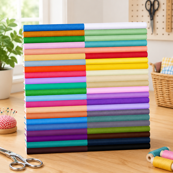 40 Pcs 100% Cotton Fat Quarters Fabric Bundles 10" x 10" Precut Fabric Quilting Patchwork Multicolor Squares Sewing Supplies Scrap Swatches Bulk for DIY Craft Cloths Handmade Color Analysis