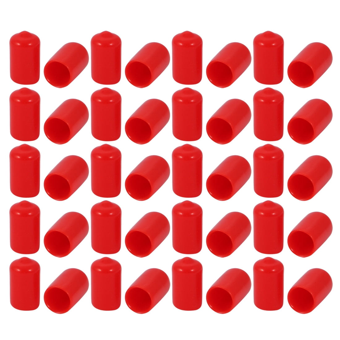 40 Pcs 10mm Inner Dia Vinyl End Cap Bolt Screw Thread Protector Red ...
