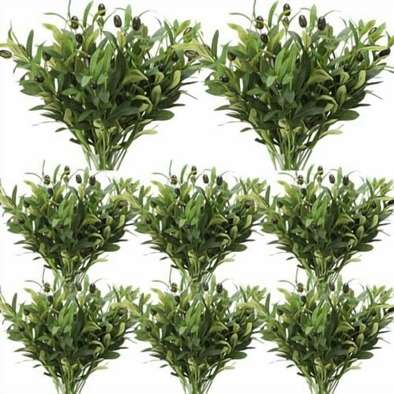 40 Pcs 18'' Artificial Olive Branches for Vases Faux Olive Branches Silk Plant Artificial Leaves Fake Fruits Tree for Tabletop Home Office Decoration$$Home Decor, Kitchen, & Other