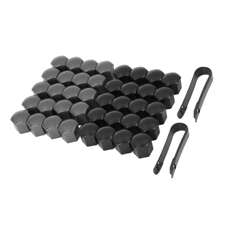 40 Pcs 19mm Gray Black Universal Car Auto Wheel Nut Lug Hub Screw Rim Bolt Covers Dust Cap