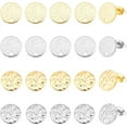 thumbnail image 1 of 40 Pcs 2 Colors 2 Styles Stainless Steel Stud Earring Findings with Earring Backs Textured Flat Round Stud Earring Metal Post Earring for DIY Earrings Jewellery Making Colorful DIY, 1 of 6