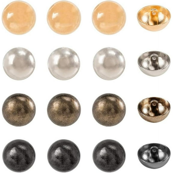40 Pcs 20mm Alloy Sewing Shank Button Half Round Sewing Buttons Half Round Buttons for Sewing DIY Crafts and Jewelry Making Mixed Color