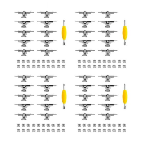 40 Pcs 29mm Fingerboard Trucks Finger Skateboard Deck with Nuts with Spanner Screwdriver for Finger Skateboards