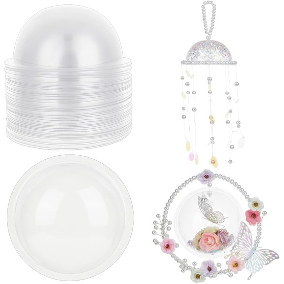 40 Pcs 4.3 inch Half Ball Clear Candy Dome PVC Half Ball Domes Candy Holder Shaker Domes for Card Making Clear Plastic Dimensional Domes for Shaker Card Making Paper Crafting DIY Gift Box DIY