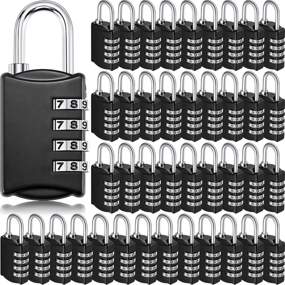 40 Pcs 4 Digit Combination Locks Combination Padlock Luggage Number Locks Outdoor Waterproof Resettable Padlock for Door Traveling School Gym Locker Suitcases Employee Hasp Storage