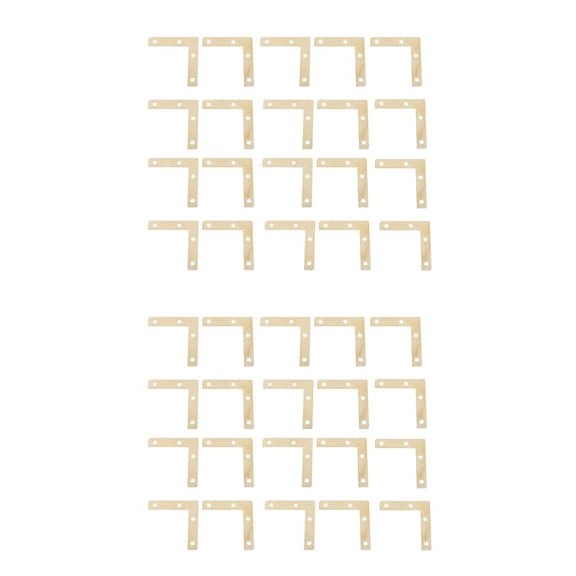40 Pcs 51mm Flat Corner Right 90 Angle Bracket Repair Plate Fixing Brace