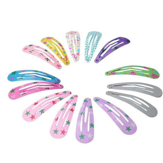 40 Pcs 5cm Snap Hair Clips No Metal Hair Barrettes for Girls Toddlers Kids Women Accessories(Assorted Pattern)