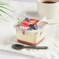 thumbnail image 1 of 40 Pcs 8 oz Plastic Dessert Cups Set with 40pcs Plastic Dessert Cups, 40pcs Lids and 40pcs Sporks, Clear Square Cake Cups Dessert Containers for Pudding Parfait Fruit Yogurt and Shortcake, 1 of 7