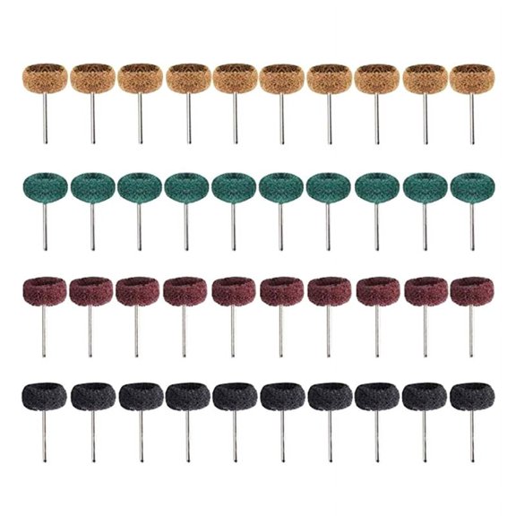 40 Pcs Abrasive Wheel Buffing Polishing Wheel Set, Nylon Fiber Brushed Grinding for Rotary Tool