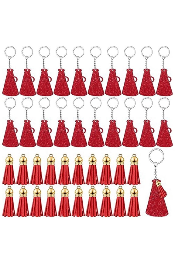 40 Pcs Acrylic Cheer Keychains with Cheerleading Team Gift Grad(Glitter Red)