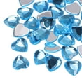 thumbnail image 1 of Uxcell 40 Pcs Acrylic Heart Rhinestone 0.79" Flat Back Plastic Gems Light Blue, 1 of 7