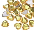 thumbnail image 1 of Uxcell 40 Pcs Acrylic Heart Rhinestone 0.79" Flat Back Plastic Gems Light Brown, 1 of 7