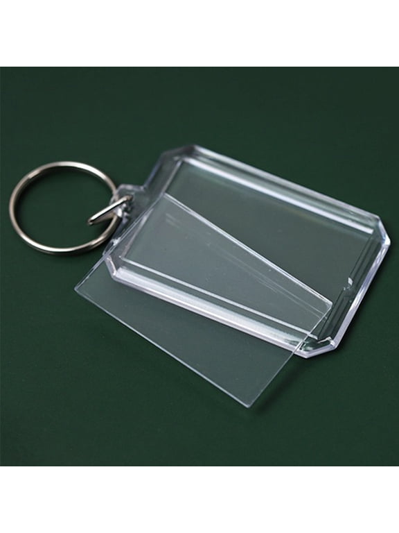 40 Pcs Acrylic Keychain Kit with Transparent Photo Holders and Carabiner Clips for Custom Keychains