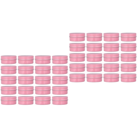 40 Pcs Aluminum Box Cream Cosmetic Jar Makeup Samples Lip Balm Containers Mini Travel Pink