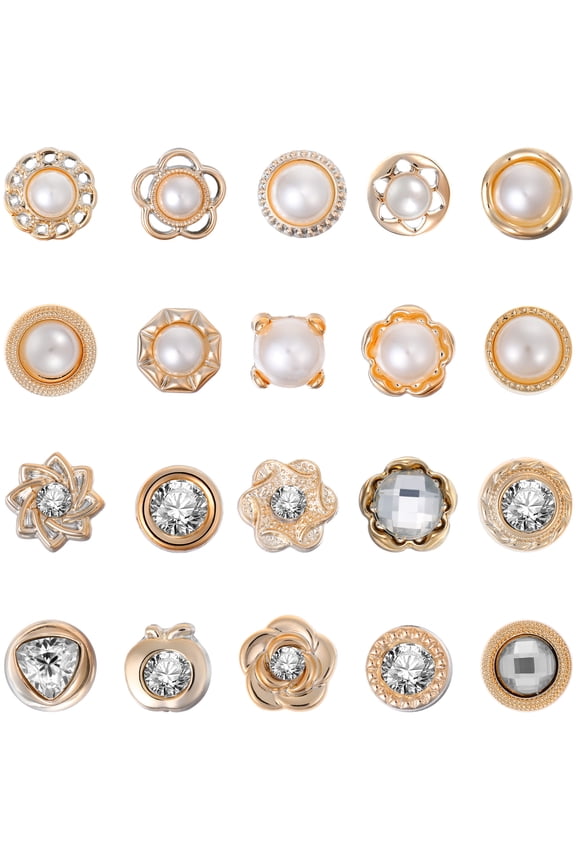 40Pcs Button Lapel Pins for Clothes Decoration Assorted Color