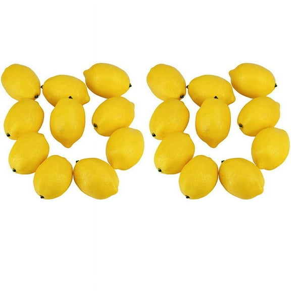 40 Pcs Artificial Lemons Fake Faux Fruits In Yellow 3 Inch Long x 2 Wide