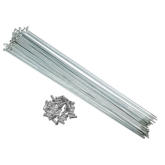 Unique Bargains 40 Pcs Bicycle Steel Spokes 13G Bike Spoke with Nipples for Most Bicycle Silver Tone-272mm