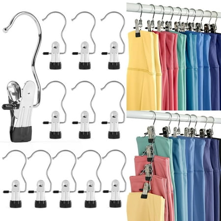 40 Pcs Boot Hangers Clips, Portable Laundry Hooks Hanging Clips w/Rubber, 360° Rotating Heavy Duty Pants Hangers Hanging Hooks Clip for Closet and Storage for Workout Sets, Hat
