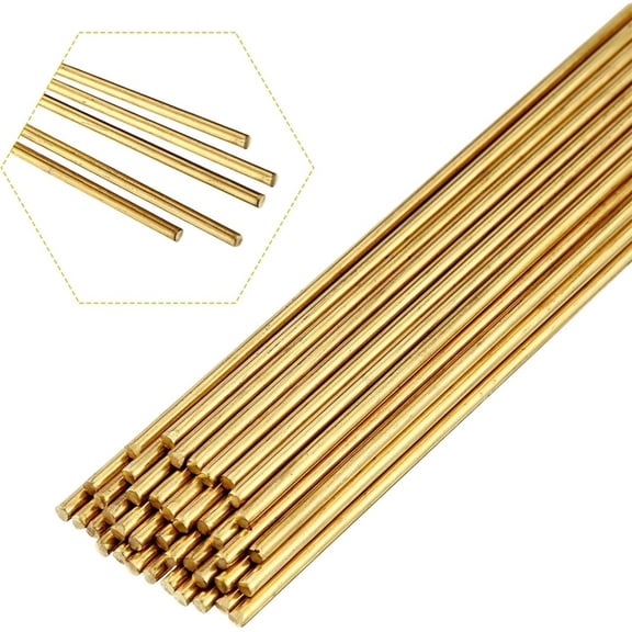 40 Pcs Brass Rods 1.5 mm Brass Welding Brazing Rods Copper Alloy Solid for DIY Craft Drift Punches Handle Lathe