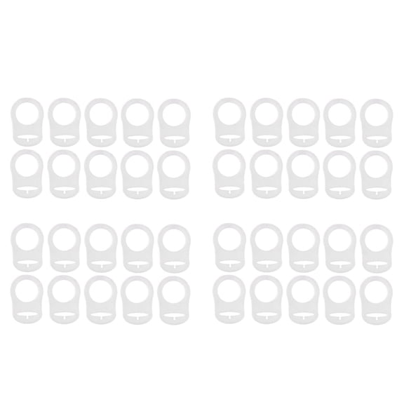 40 Pcs Button Silicone Ring  Pacifier Holder Mannequin Clip Adapter Transparent