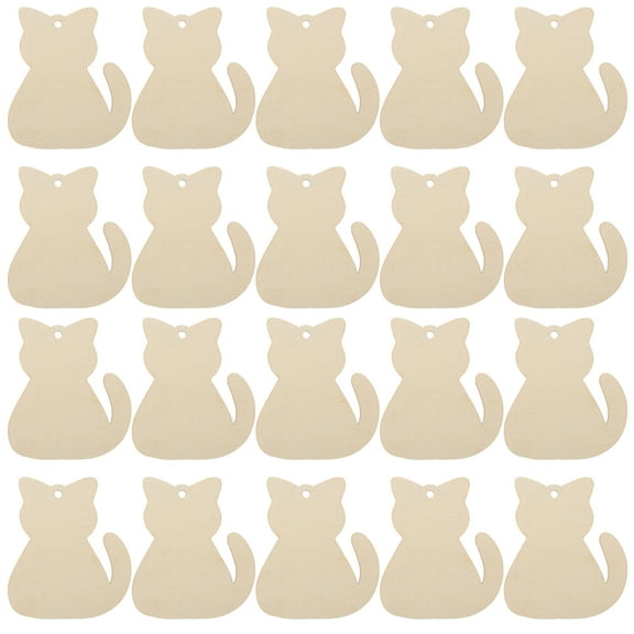 40 Pcs Cat Scratching Post Unfinished Cutouts Wood Chips Child