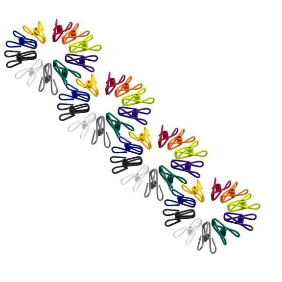 40 Pcs Chip Clips, Assorted Colored Chip Bag Clips, PVC-Coated Steel Clip, High Elasticity Strength Clothes Pins, Food Clips and Bag Clips, Multipurpose Clothesline Clip, 1.97", Multicolor
