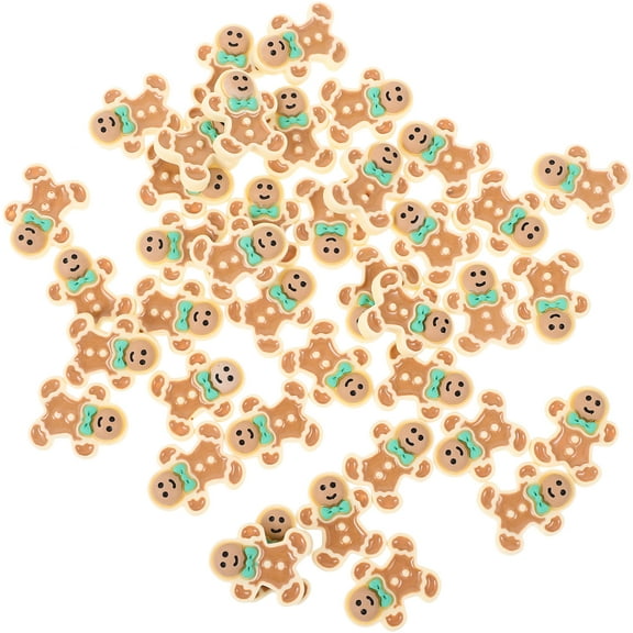 40 Pcs Christmas Accessories Gingerbread House Decorations Garland Man Flat Home Resin