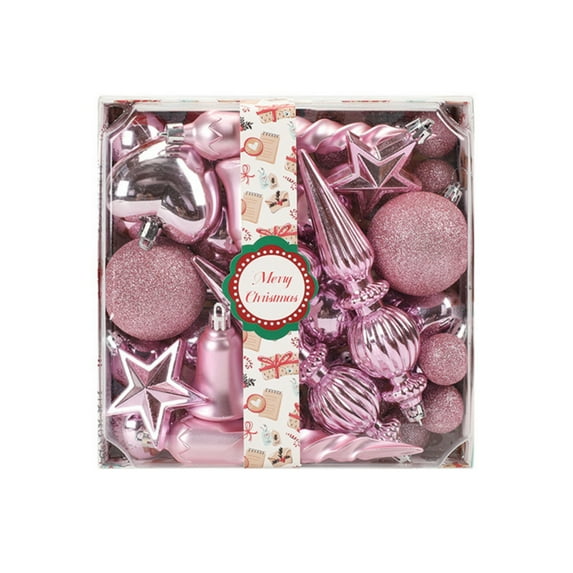 40 Pcs Christmas Ball Ornaments Set, Pre-Tied Shatterproof Plastic Assorted Christmas Balls for Xmas Tree Hanging Decorations Festival Party Holiday Decor