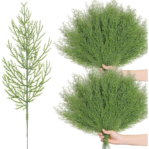 40 Pcs Christmas Picks Artificial Pine Branches 13.7 Inch Faux Plants Cedar Sprig Pine Winter Leaves Christmas Snowy Greenery Branches for DIY Garland Home Garden Vase Decoration
