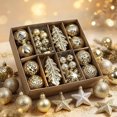 thumbnail image 1 of 40 Pcs Christmas Tree Decorations Electroplated Plastic Hanging Pendant Multiple Styles Of Christmas Ornaments Shatterproof Christmas Decoration Indoor, 1 of 6