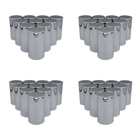 40 Pcs Chrome ABS Plastic Cylinder Lug Nut Covers 33mm Thread-on Design 3-1/2"(H)- Lug Wheel Axle Nut Covers for Semi Truck, Frightliner, Volvo - Replaces # TNUT-F2L Truck Accessories