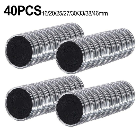 40 Pcs Clear Coin Capsule Holder Storage Box Case with Adjustable Gaskets -