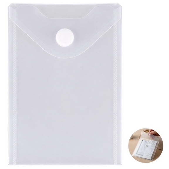 40 Pcs Clear Plastic Envelopes, 7.1 x 5.1 in / 18 x 13 cm A7 Documents Folders with Touch Fastener Snap Closure, Frosted Waterproof Small Organizer Envelopes for Receipts Cards Cash Office Storage
