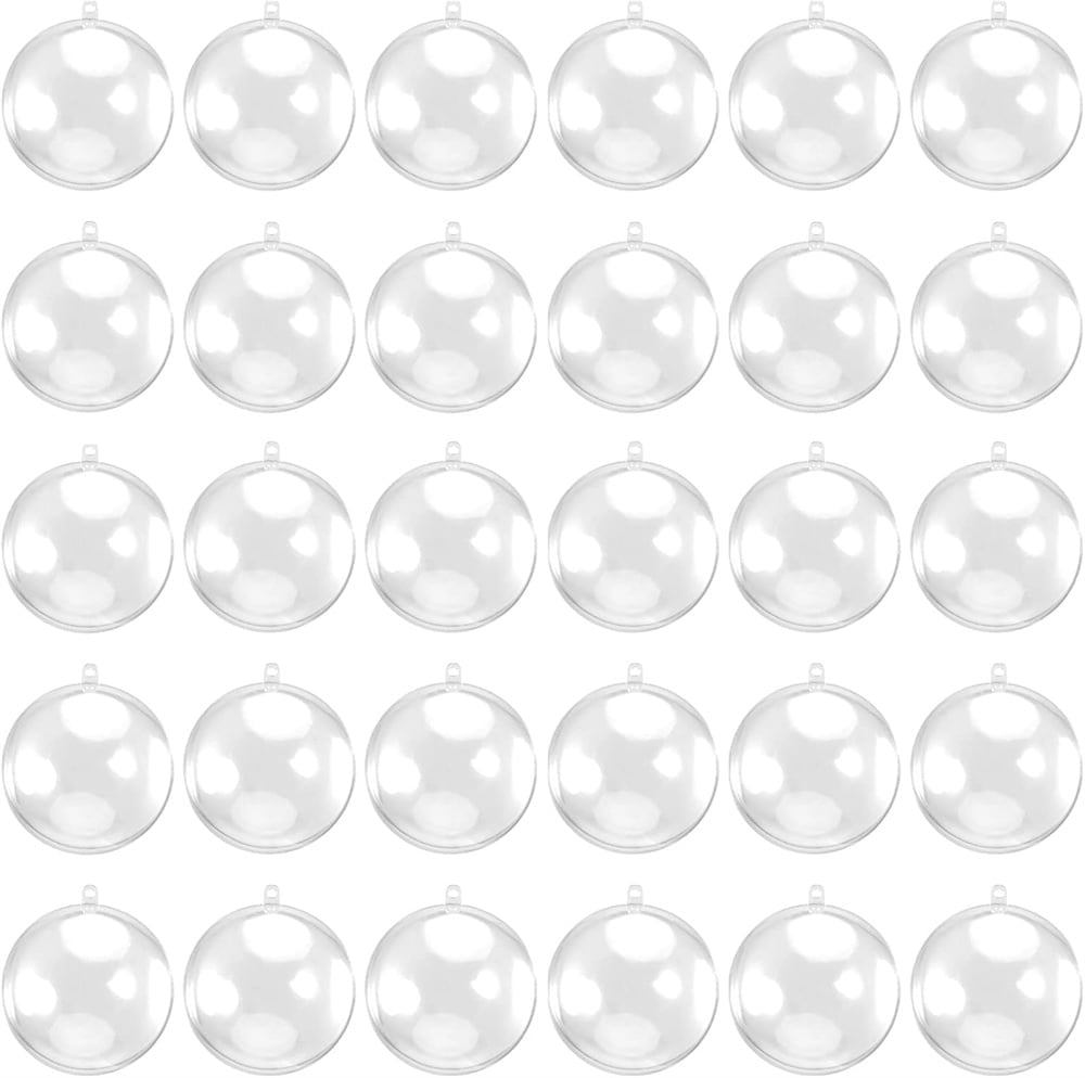 40 Pcs Clear Plastic Fillable Decorations Balls, Christmas Hollow Ornaments Balls,Small Craft Ball,Christmas Tree Hanging Balls,for Home Wedding Birthday Holiday Decor (20mm)