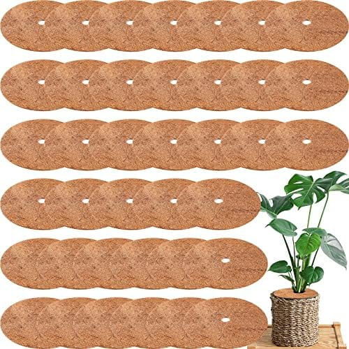 40 Pcs Coconut Fibers Tree Mulch Ring 11.8 Inch Tree Protection Weed Mats Natural Coconut Coir Plant Pot Cover Mulch Ring for Indoor Outdoor Disc Plant Cover Flower Pot Mats$$Garden & Patio