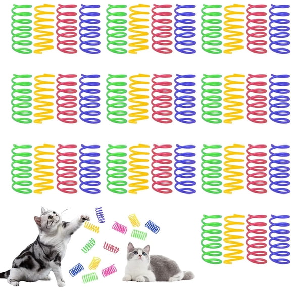 40 Pcs Colorful Cat Springs Toys - Interactive Kitten Toys For Swatting, Biting, Hunting