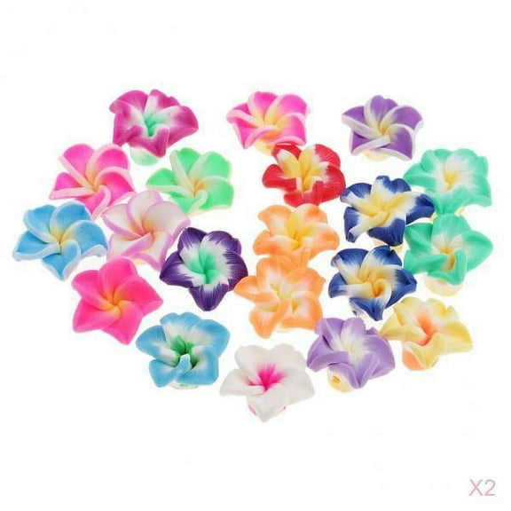 40 Pcs Colorful Flower Beads Set Craft Beads for Bracelets to Tinker with
