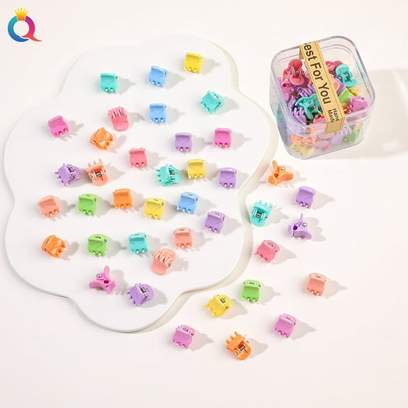40 Pcs Colorful Mini Hair Claw Clips Clamps Accessories for Baby Toddler Girls Decorative Bun Thin Hair