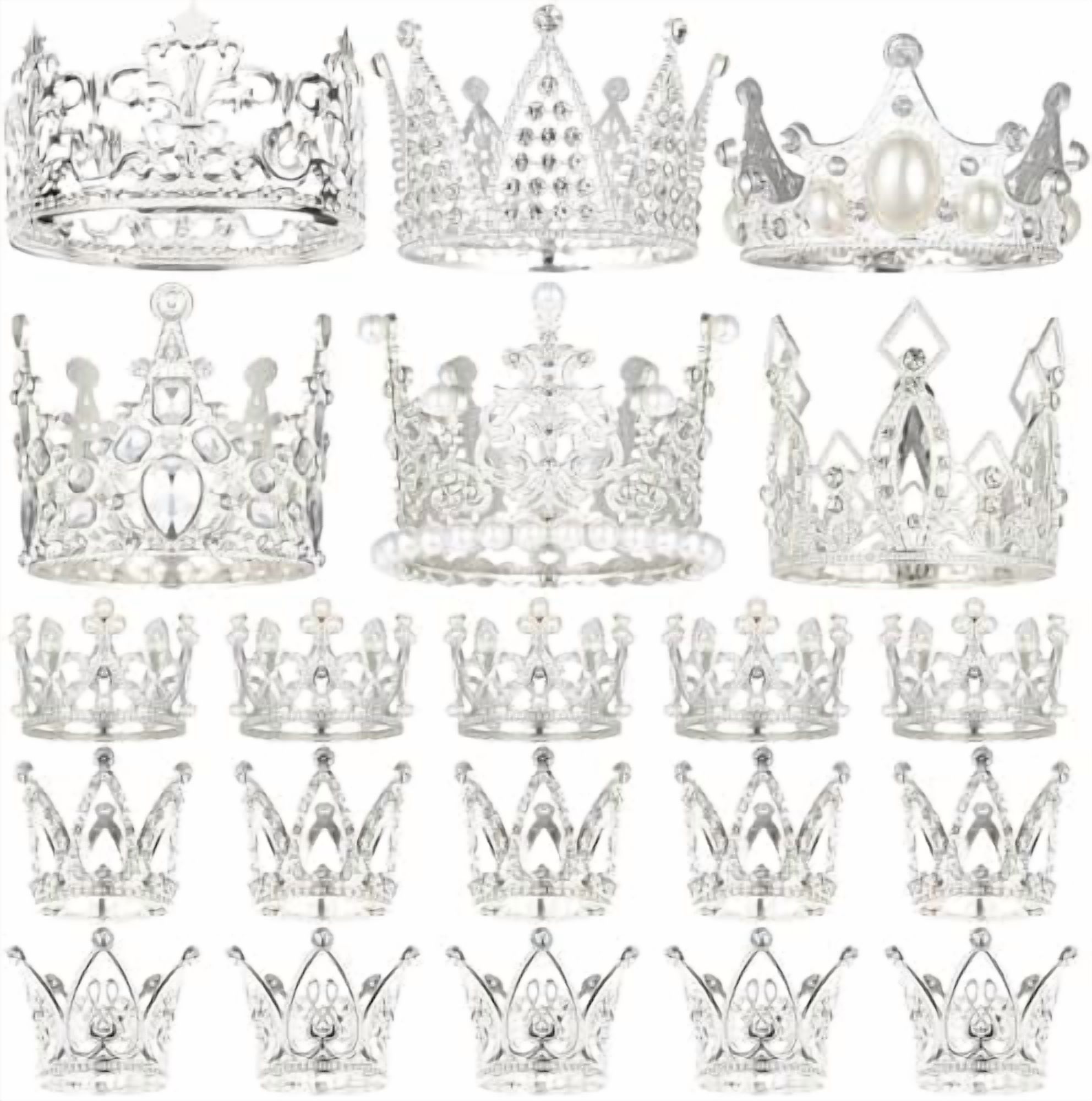 40 Pcs Crowns for Flower Bouquets Crown Cake Topper Small Crown for ...