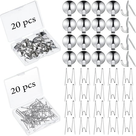 40 Pcs Cubicle Hooks for Fabric Wall, Cubicle Picture Hangers, Fabric Panel Wall Push Pin Hooks Wire Clips Metal Coat Hanger for 20 Lbs Office Kitchen Home Hanging Key Accessories
