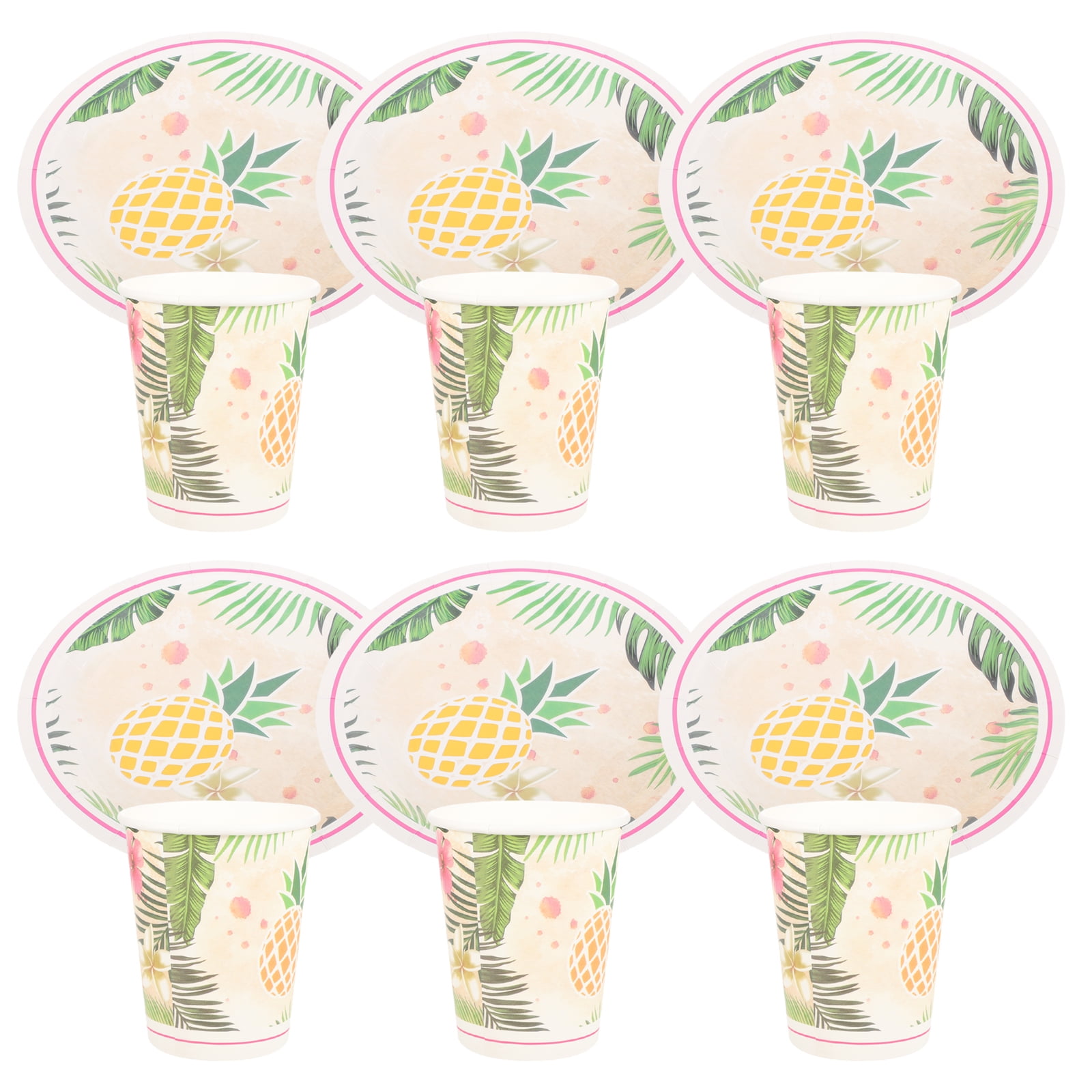 40 Pcs Decor Luau Party Supplies Hawaiian Theme Party Disposable Tableware Birthday Party Cup