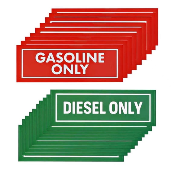 40 Pcs Diesel Only & Gasoline Only Fuel Tank Stickers - 6x2 Inch Strong Adhesive No Fade Vinyl Decals Waterproof & UV Resistant for Fuel Cans, Gas Caps