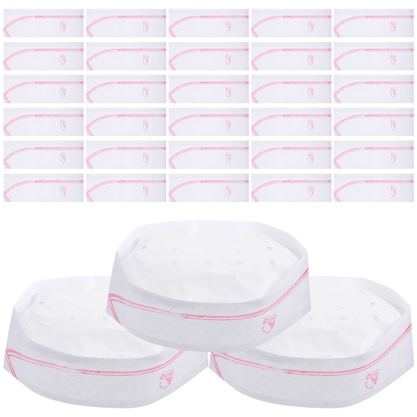40 Pcs Disposable Chef Hat Hats Restaurant Supplies Costume Waiter Cook