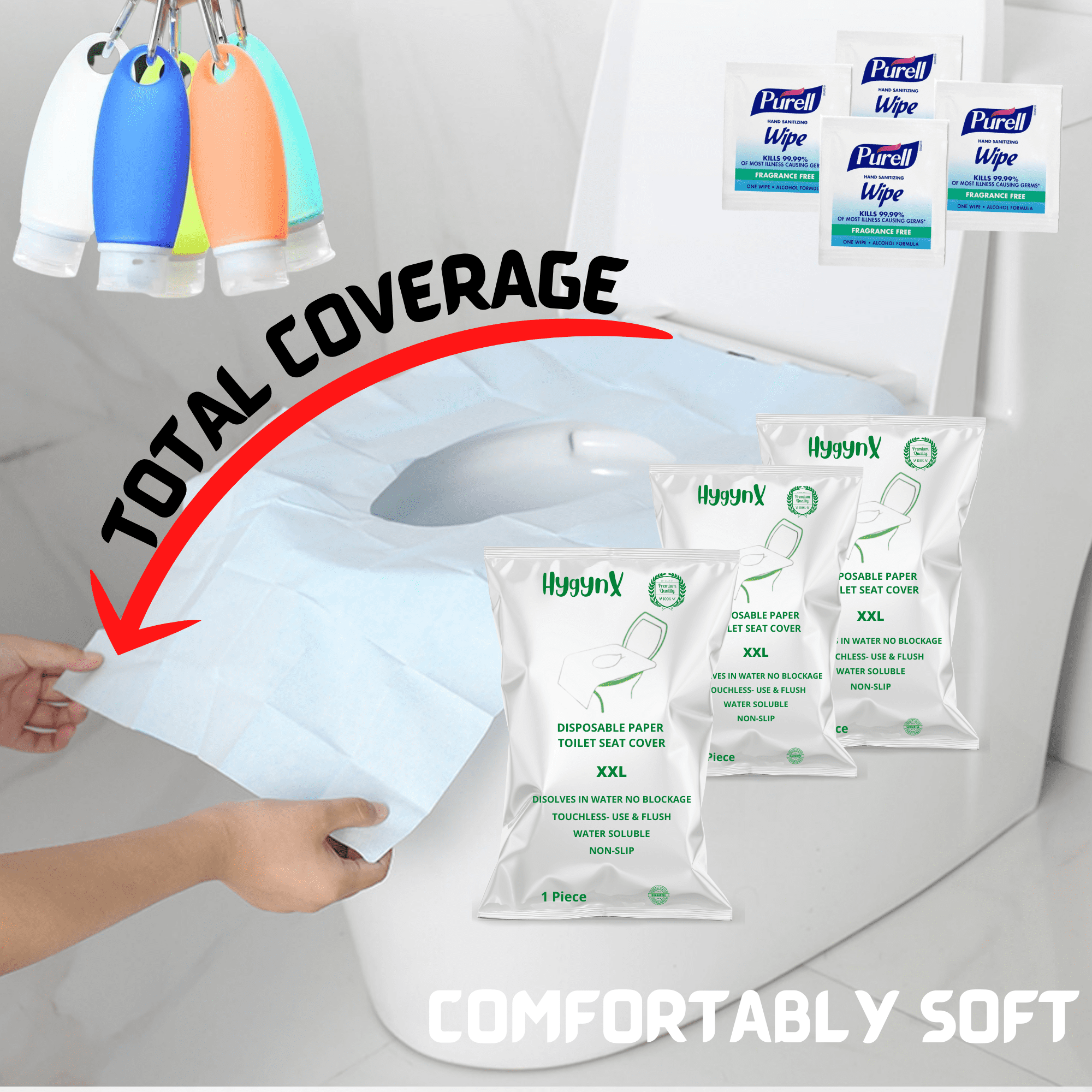 40 Pcs Disposable Toilet Seat Cover, Paper Toilet seat Cover Individually Wrapped Disposable